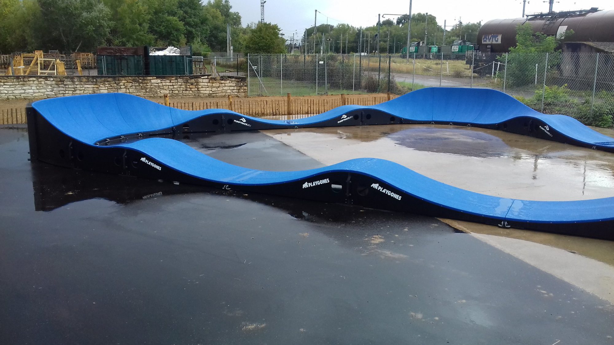 Pumptrack modulaire Brookland à Saint-Rémy, Grand Chalon (Saône-et-Loire), vue d'ensemble