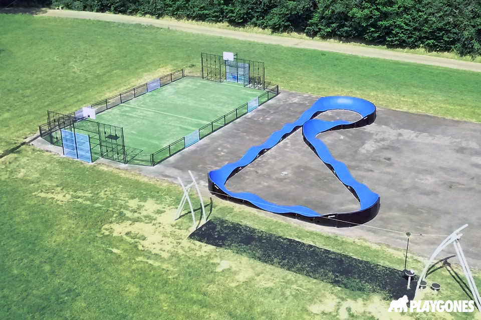 vue de drone de la pumptrack de Echenoz le Sec