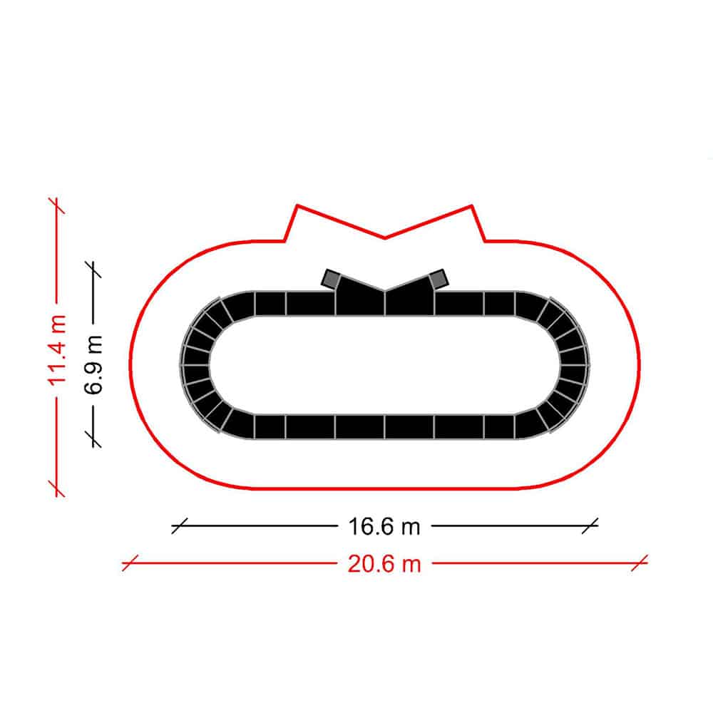 Plan et dimensions de la Pumptrack Speedway