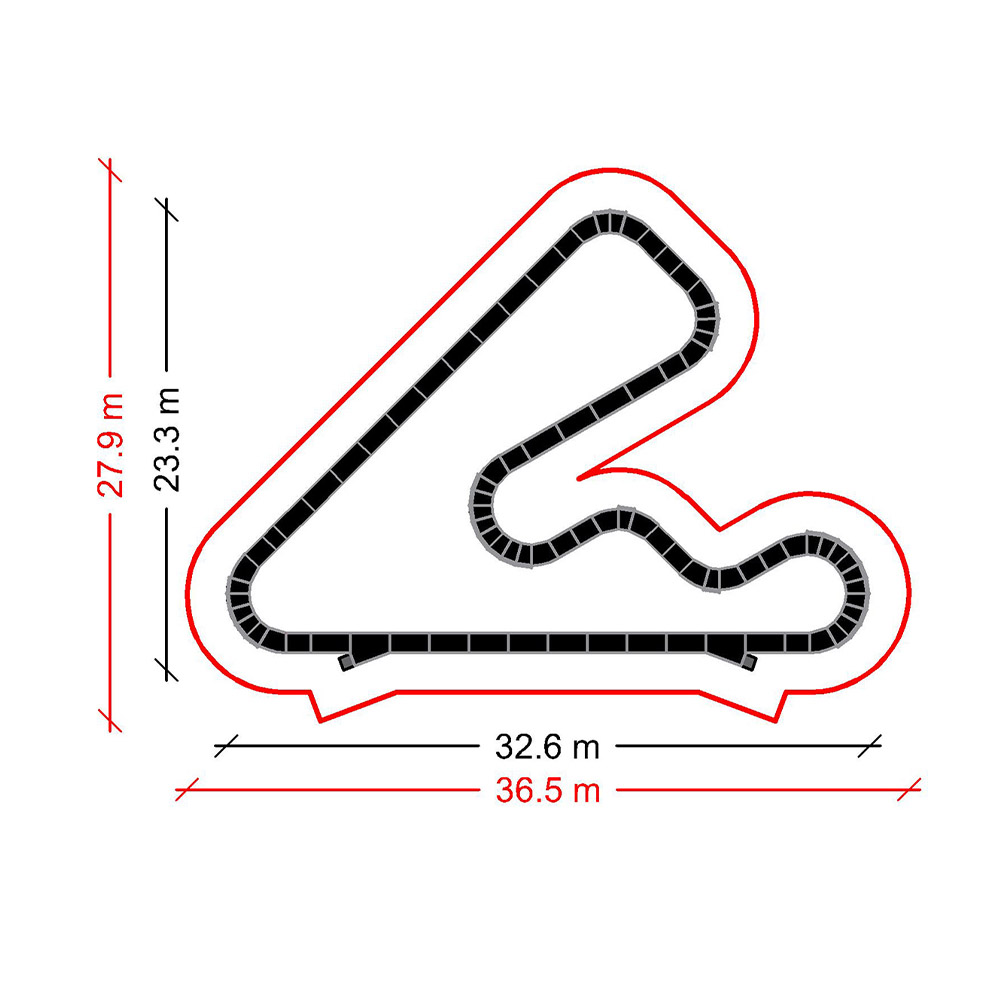 Plan et dimensions de la Pumptrack Monaco