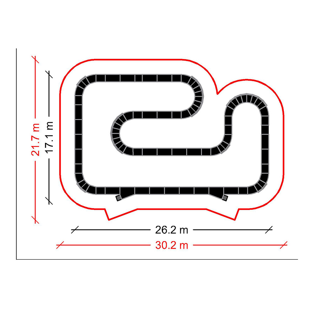Plan et dimensions de la Pumptrack Silverstone