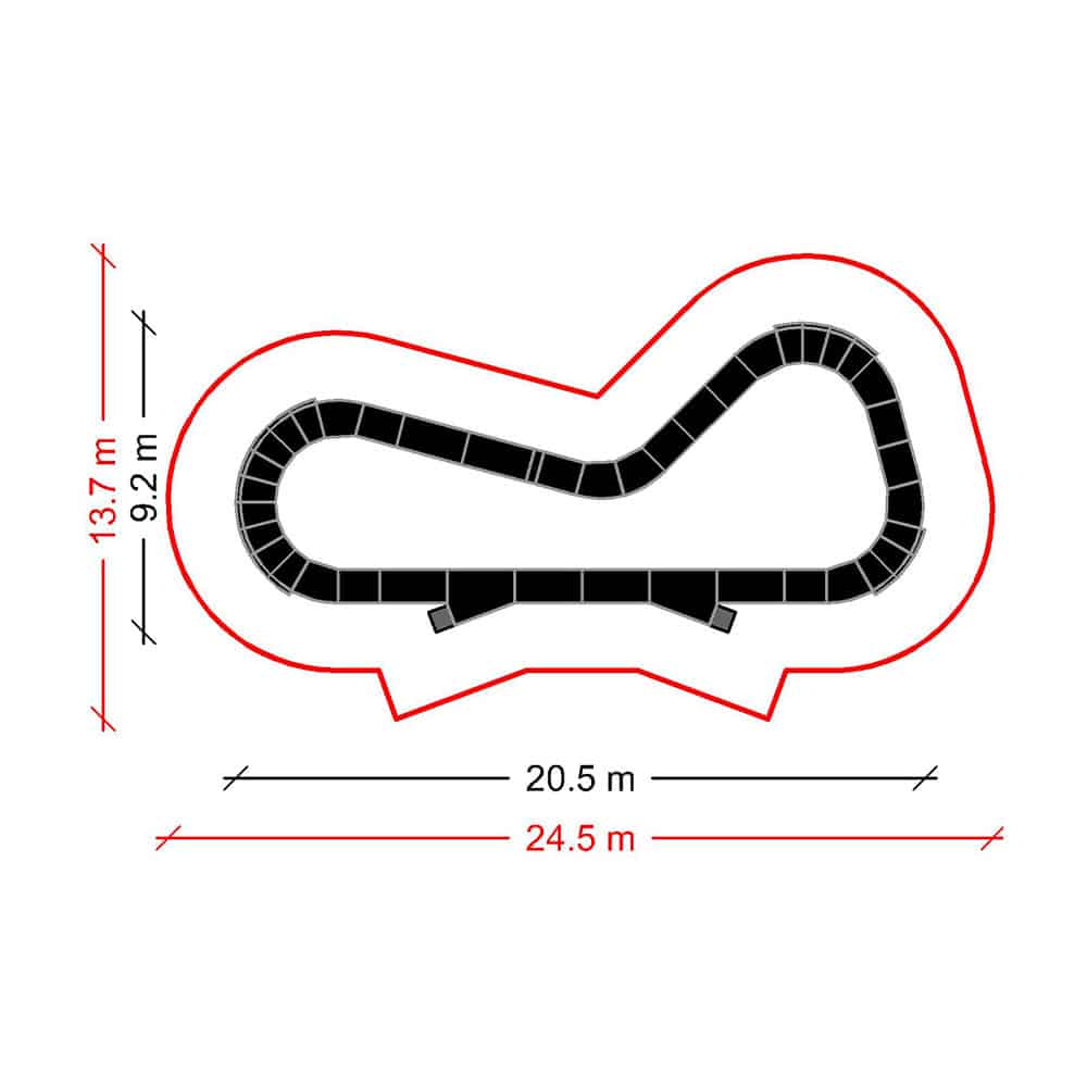 Plan et dimensions de la Pumptrack Dino