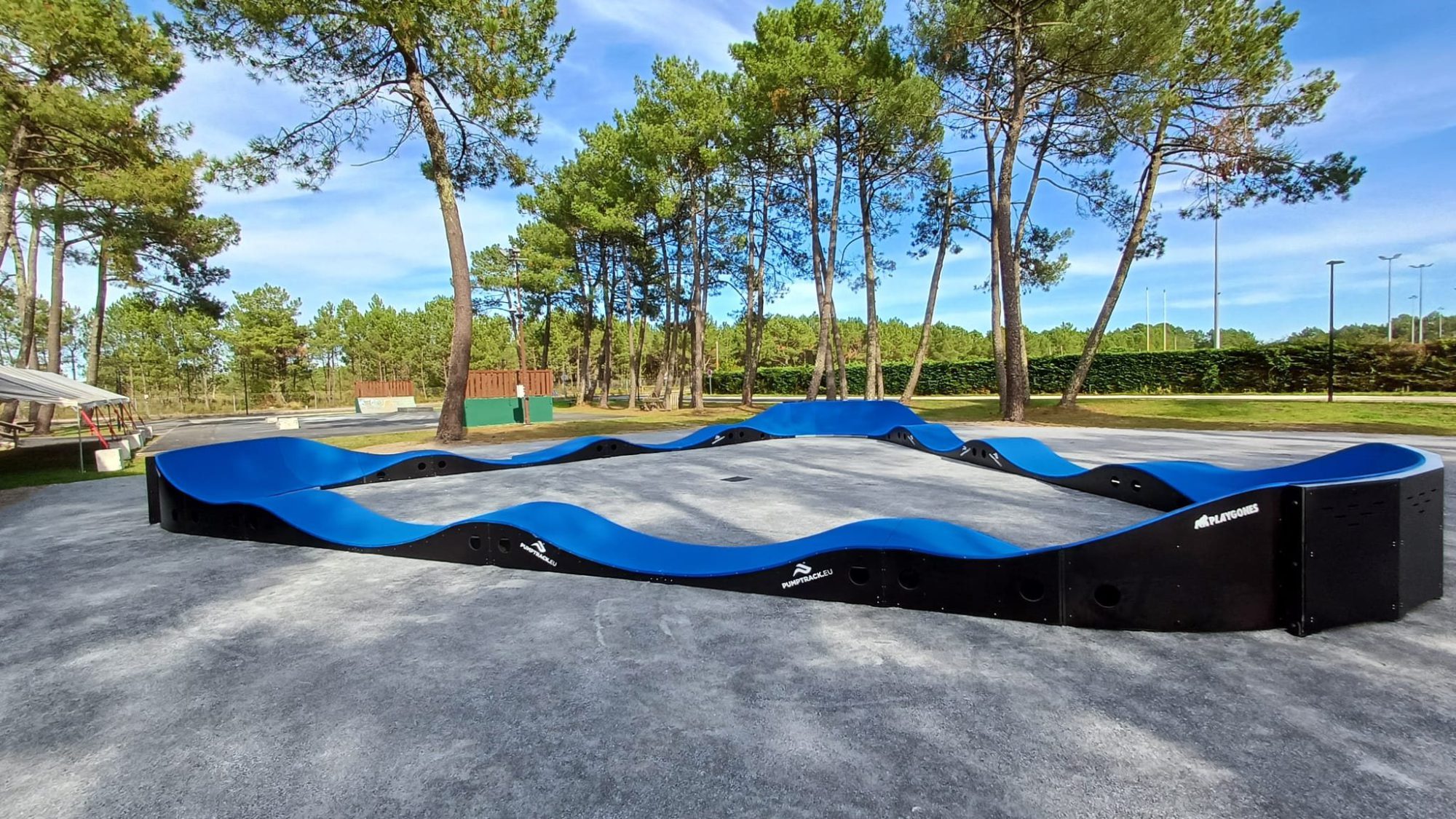 Pumptrack modulaire Triangle à La Teste-de-Buch (Gironde), vue d'ensemble