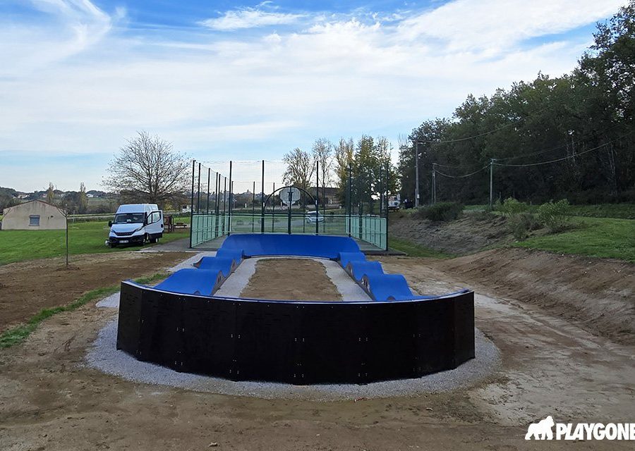 Pumptrack modulaire Speedway à Montjoire (Haute-Garonne), vue d'ensemble (quatrième vue)