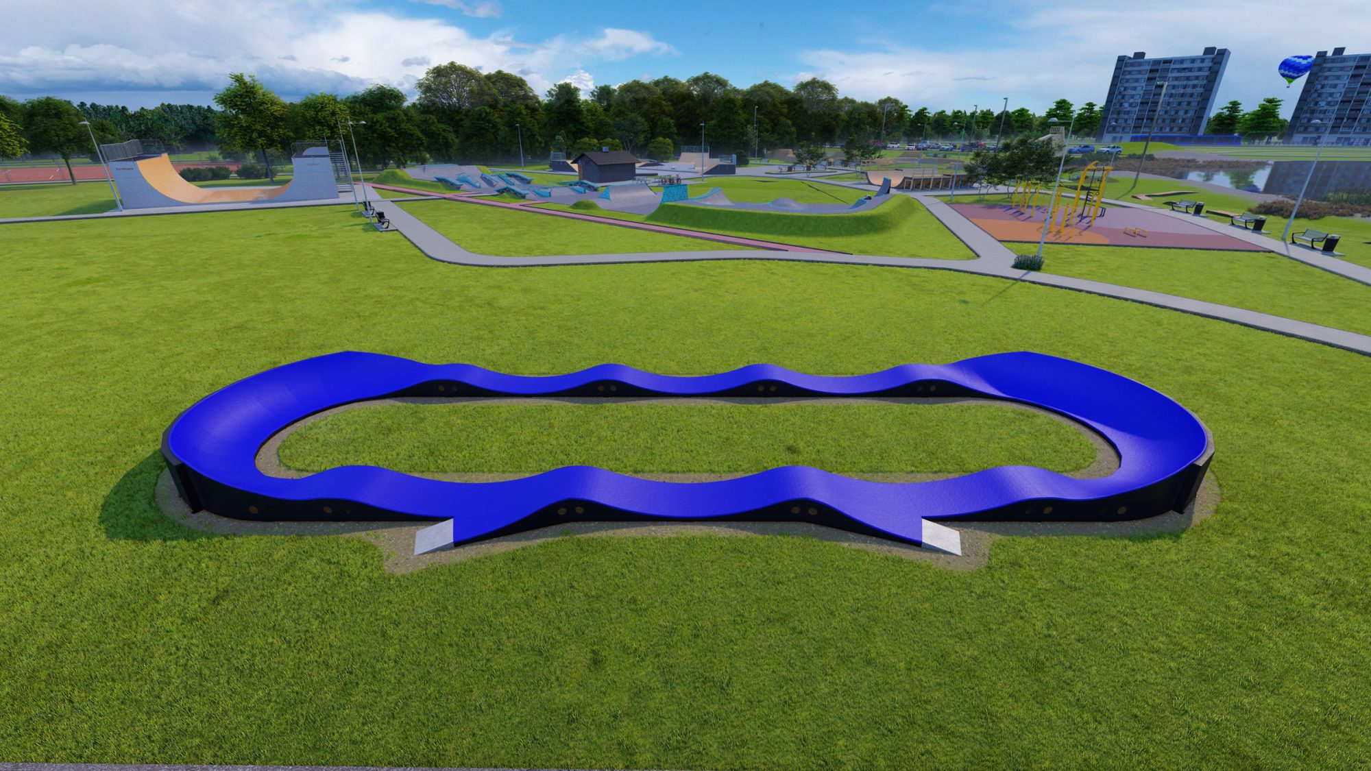 Pumptrack Speedway, rendu 3D