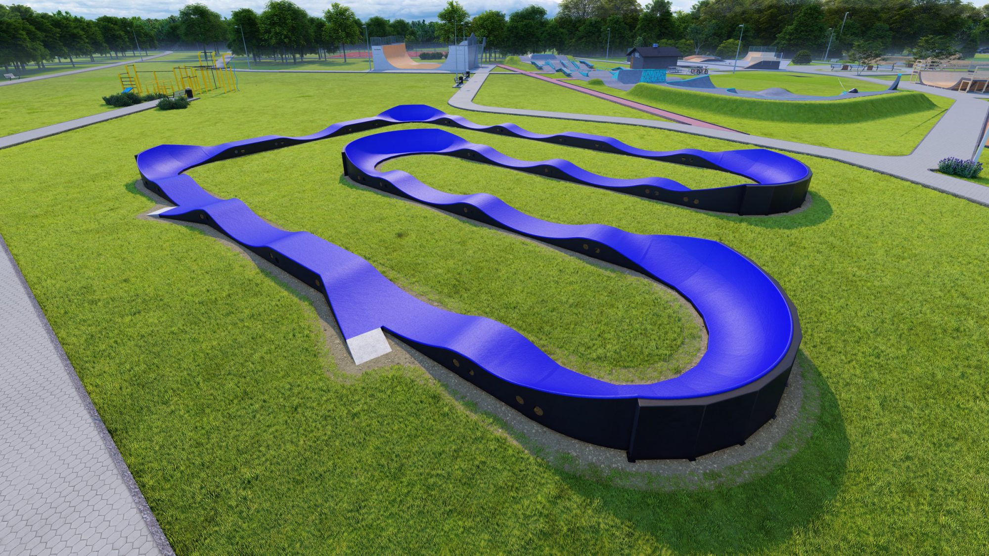 Pumptrack Sakhir, rendu 3D