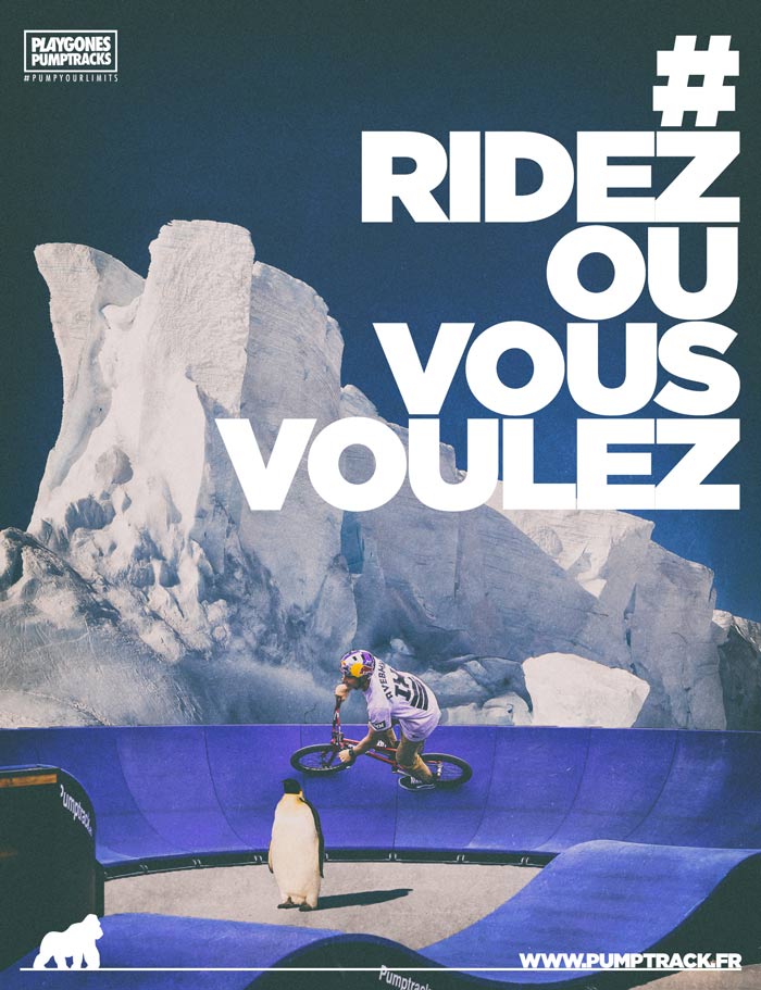 Affiche #RidezOùVousVoulez, Playgones Pumptracks