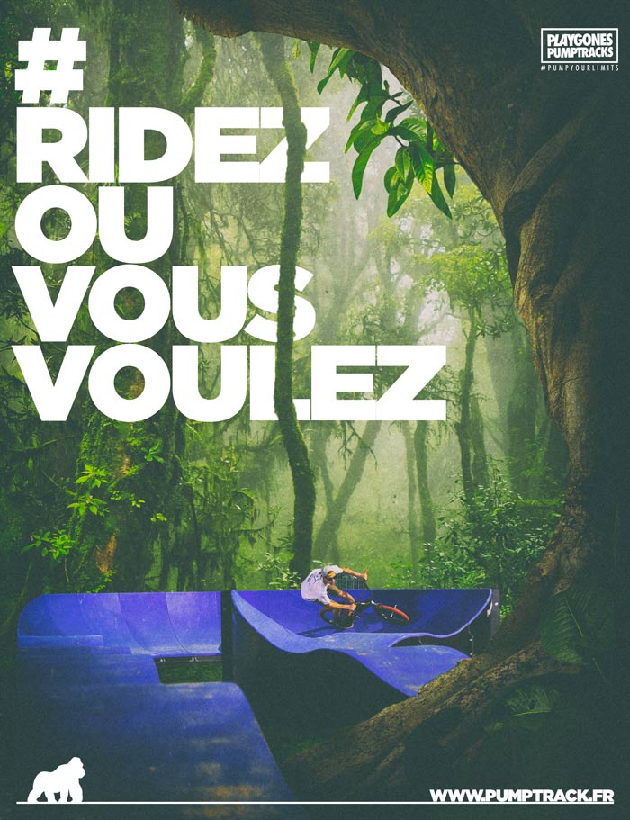 Affiche #RidezOùVousVoulez, Playgones Pumptracks