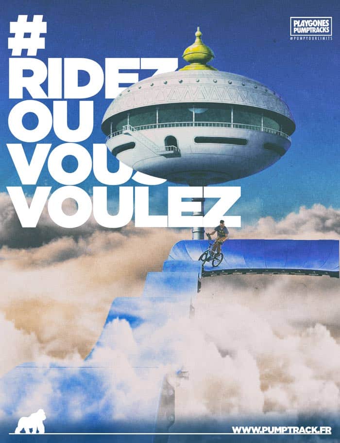 Affiche #RidezOùVousVoulez, Playgones Pumptracks
