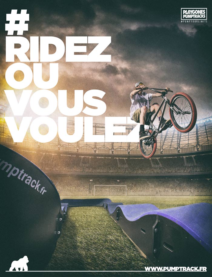 Affiche #RidezOùVousVoulez, Playgones Pumptracks