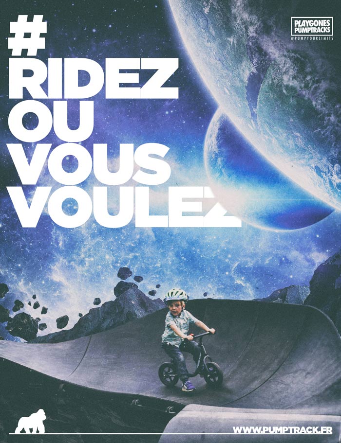 Affiche #RidezOùVousVoulez, Playgones Pumptracks